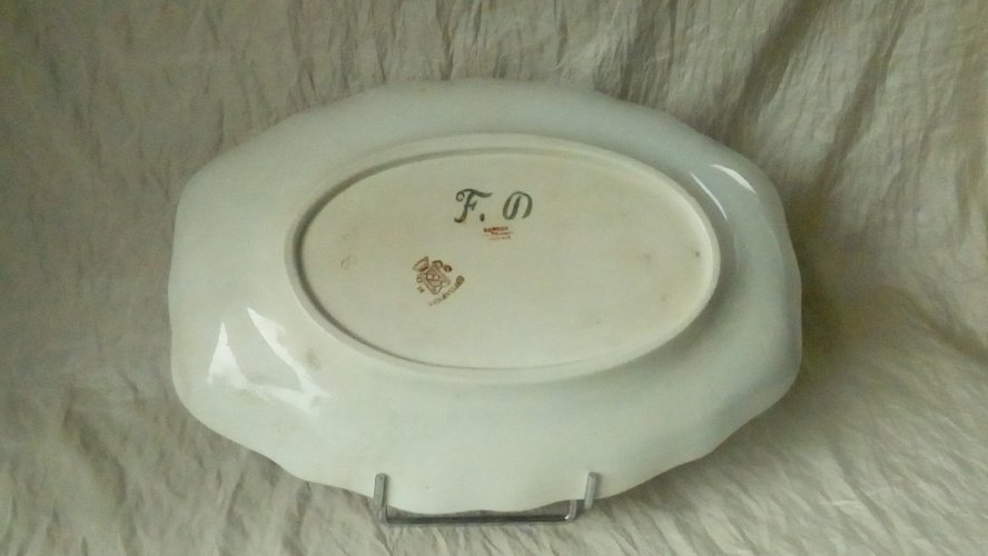 PLAT OVALIE EN FAIENCE DECOR AU CHINOIS LUNÉVILLE *