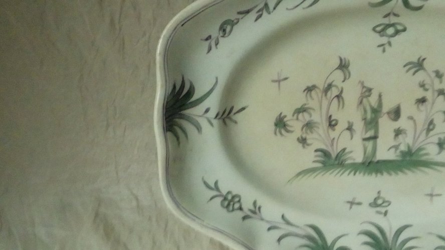PLAT OVALIE EN FAIENCE DECOR AU CHINOIS LUNÉVILLE *