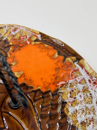 Plat Poisson Vallauris Céramique Vintage Orange
