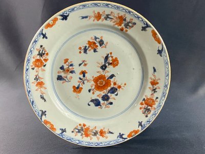 Plat porcelaine Compagnie des Indes Chine XVIIIe Qing Qianlong