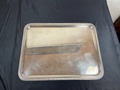 plat rectangulaire métal argenté ERCUIS