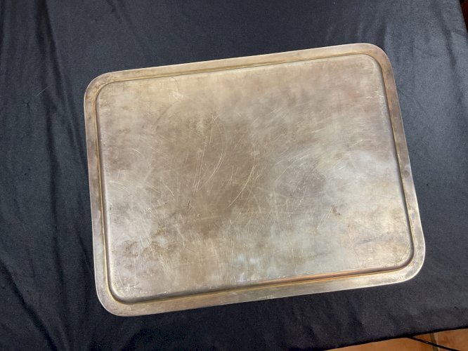plat rectangulaire métal argenté ERCUIS