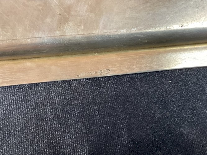 plat rectangulaire métal argenté ERCUIS