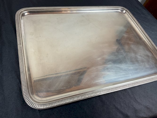 plat rectangulaire métal argenté ERCUIS