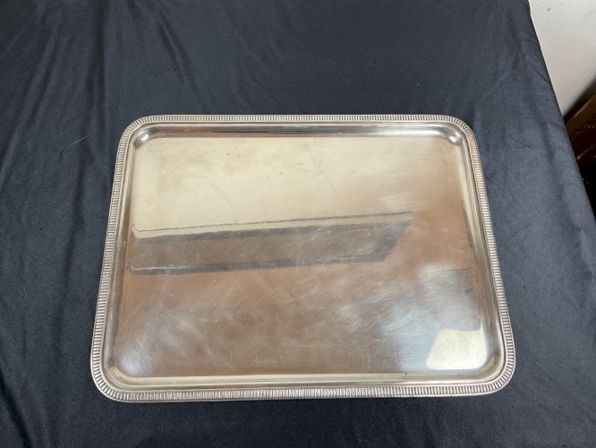 plat rectangulaire métal argenté ERCUIS