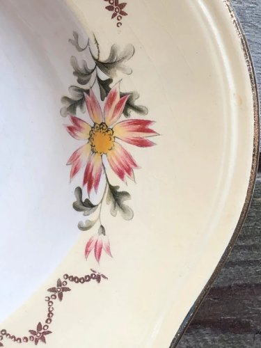 Plat rétro vintage ovale en porcelaine L Amandinoise