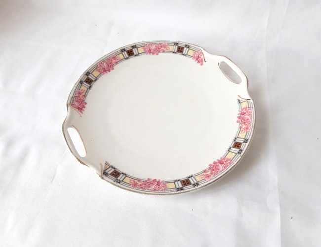 Plat rond Art Déco porcelaine