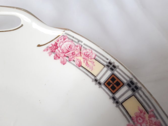 Plat rond Art Déco porcelaine