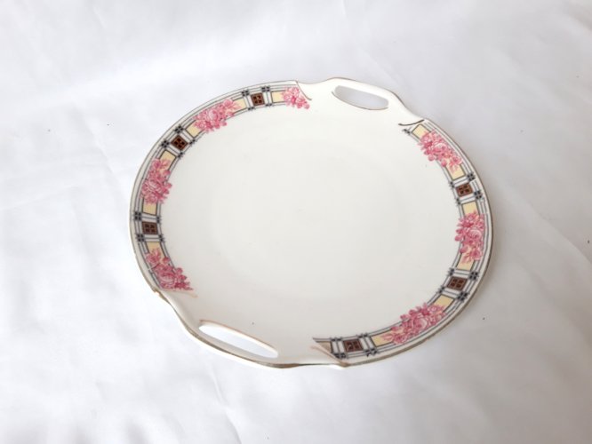 Plat rond Art Déco porcelaine