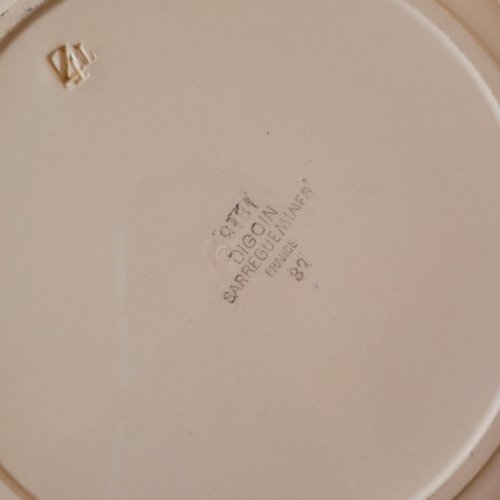 Plat rond creux Digoin Sarreguemines modèle 9481 (9181)