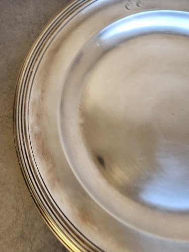 PLAT ROND EN ARGENT MASSIF A COQUILLE POINCON VIEILLARD DE 687 GRAMMES