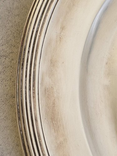 PLAT ROND EN ARGENT MASSIF A COQUILLE POINCON VIEILLARD DE 687 GRAMMES