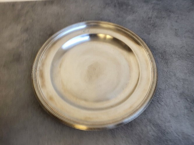 PLAT ROND EN ARGENT MASSIF A COQUILLE POINCON VIEILLARD DE 687 GRAMMES