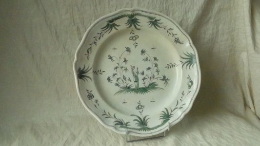 ROUND PLATE IN FINE EARTHENWARE WITH CHINESE DECOR LUNÉVILLE