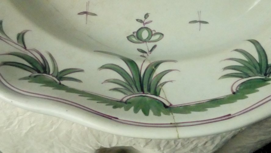 PLAT ROND EN FAIENCE DECOR AU CHINOIS LUNÉVILLE *