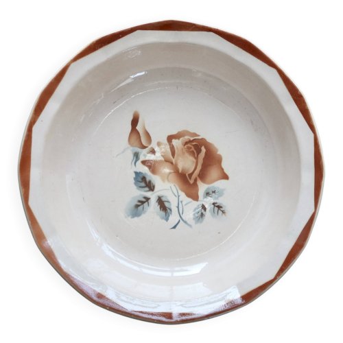 Plat rond et creux ancien en faïence Digoin Sarreguemines 9181