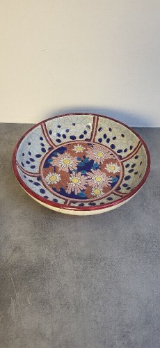 PLAT ROND ET CREUX EN FAÏENCE DE LONGWY