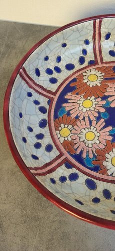 PLAT ROND ET CREUX EN FAÏENCE DE LONGWY