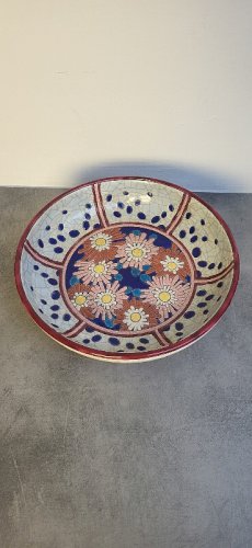 PLAT ROND ET CREUX EN FAÏENCE DE LONGWY