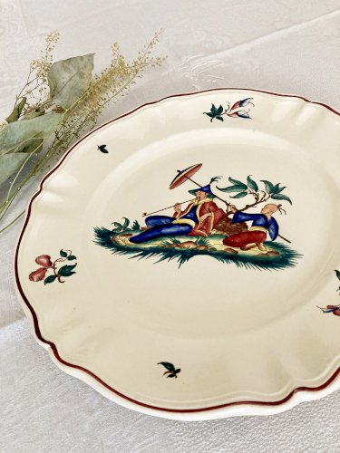 Plat Sarreguemines, motif scène chinoise