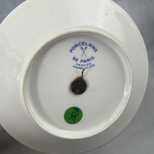 Plat serviteur à étage présentoir porcelaine de paris décor fleurs de cerisier