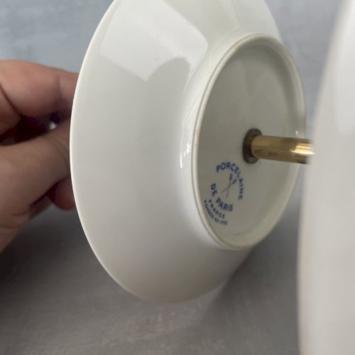 Plat serviteur à étage présentoir porcelaine de paris décor fleurs de cerisier