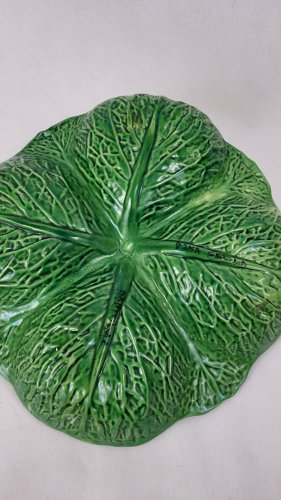 Plat / serviteur Feuille de choux barbotine