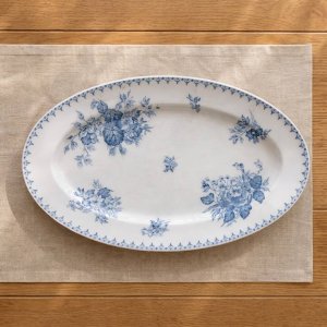 Flat iron plate from the 19th century signed Sarreguemines Flore.