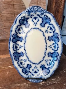 Plat WH Grindley «Flow Blue» modèle Alton