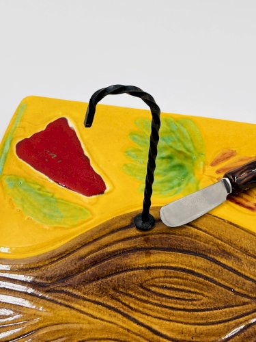 Plateau à fromages carré avec couteau Vallauris