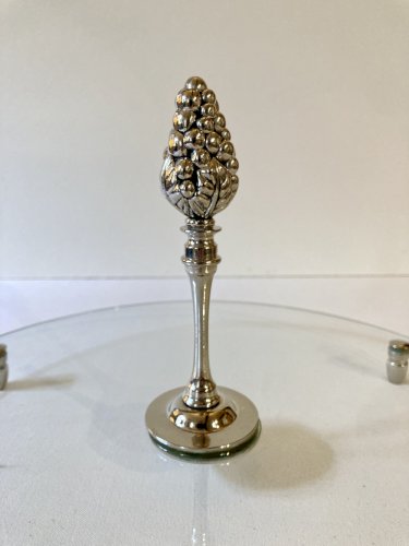 Plateau à fromages / serviteur en verre et métal argenté