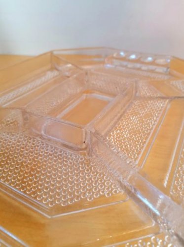 Plateau apéritifs art déco en verre