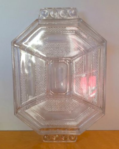 Plateau apéritifs art déco en verre