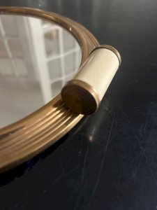 art deco tray in mirror and brass