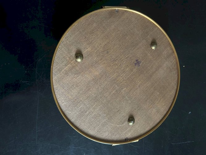 plateau art deco en miroir et laiton