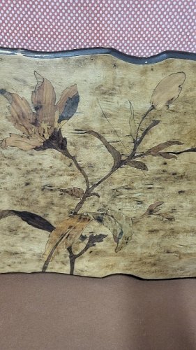 PLATEAU DE COIFFEUSE TRAVAILLEUSE EN MARQUETERIE SIGNE GALLE