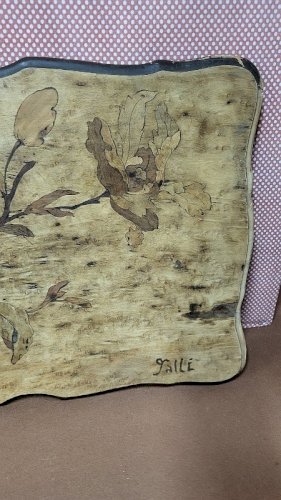 PLATEAU DE COIFFEUSE TRAVAILLEUSE EN MARQUETERIE SIGNE GALLE