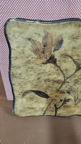 PLATEAU DE COIFFEUSE TRAVAILLEUSE EN MARQUETERIE SIGNE GALLE