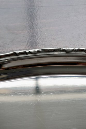 Plateau de service vintage en métal argenté Guy Degrenne