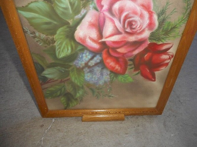 PLATEAU DECOR DE FLEURS AQUARELLE CAMBODGE N° 3