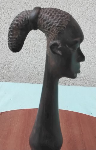 Plateau en bois tête africaine