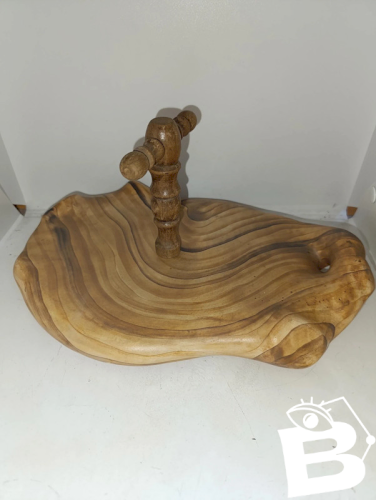 plateau en ceramique style faux bois vallauris en bon etat