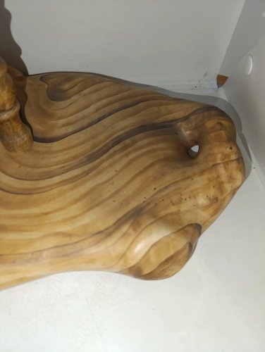 plateau en ceramique style faux bois vallauris en bon etat