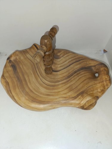 plateau en ceramique style faux bois vallauris en bon etat