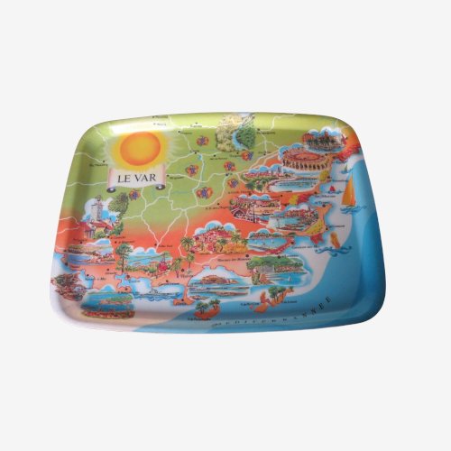 PLATEAU EN FIBRE DE VERRE  LE VAR  ANNEES 60 70 VINTAGE