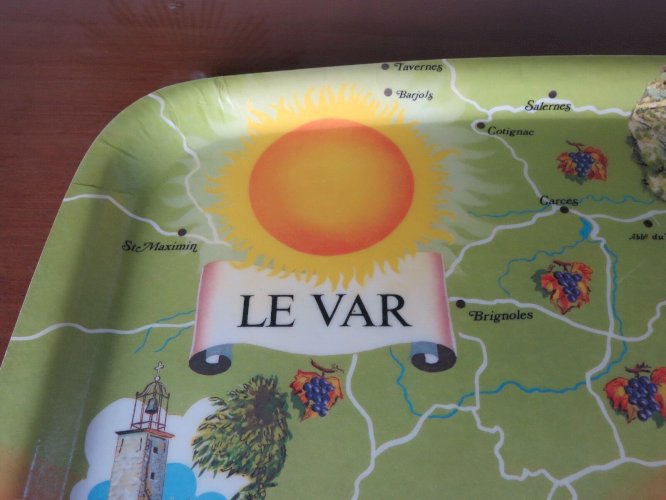 PLATEAU EN FIBRE DE VERRE  LE VAR  ANNEES 60 70 VINTAGE