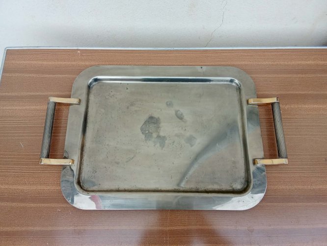 Plateau en métal argenté