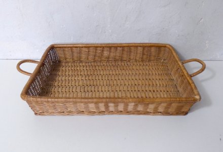 vintage rattan tray