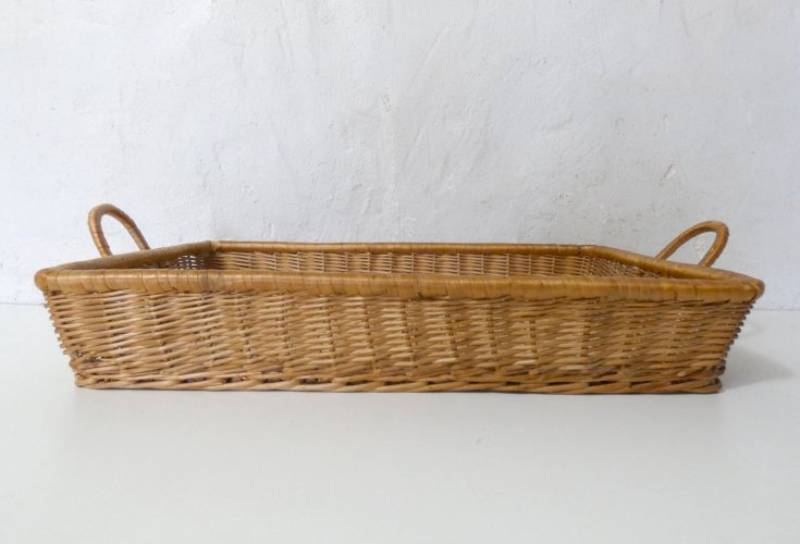 plateau en rotin vintage