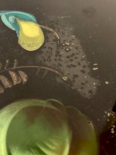 Plateau Jostovo en métal peint, motifs fleurs, Made in USSR